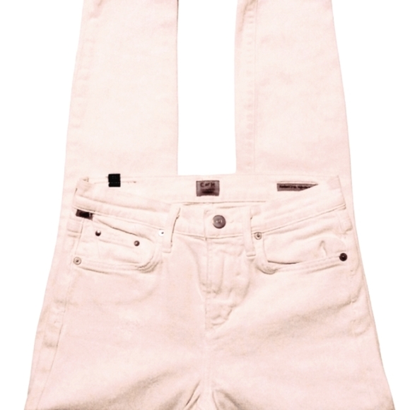 CITIZENS of HUMANITY White Rocket Crop High Rise Skinny Ripped Jeans Size 25 - Picture 2 of 8